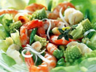 Bloemkool/boontjes Salade Met Garnalen 